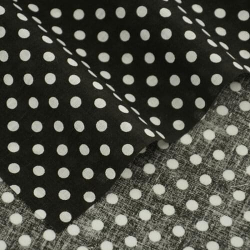 2016 New Arrivals Fat Quarter Patchwork White Dots Design Plain Black for Dolls DIY Crafts Meter Fabric Clothing Cotton Fabric