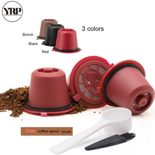 3pcs reusable refillable nespresso Coffee sweet filter Capsule With Spoon and brush tools Accessories espresso Nestle Cafe drip