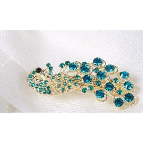 4-color high-quality luxury peacock hair clip top clip hair card water drill folder folder cross hair trim hairwear