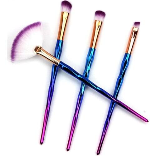 4pcs/Set Gorgeous Handle Makeup Brushes Powder Eye Shadow Eyebrow Professional Makeup Portable Design Cosmetic Pens