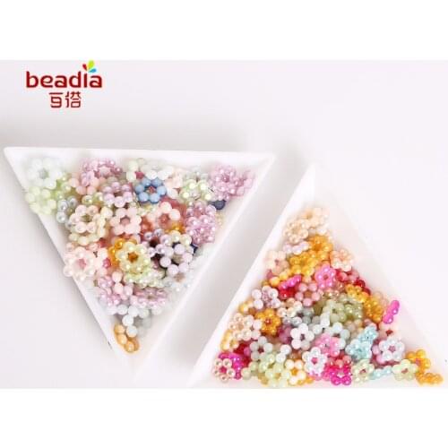 ABS Pearl pentagons&hexagons Random Mixed Color 7-9mm 100pcs / bag For DIY Clothing Accessories&Handicrafts Decoration