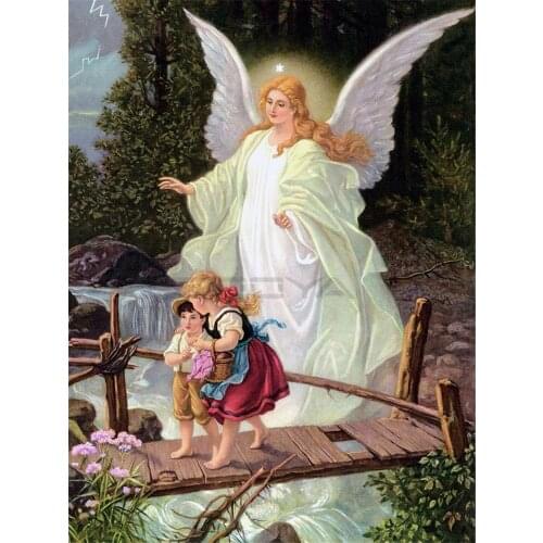 Angel Religion DIY Cross Stitch 11CT Embroidery Kits Craft Needlework Set Cotton Thread Printed Canvas Home Decoration Sell