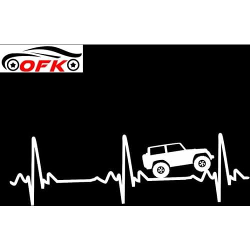 Car Stickers Decor Motorcycle Decals 20cmx9cm Heart Beat EKG for Jeep Wrangler Decorative Accessories Creative Waterproof PVC