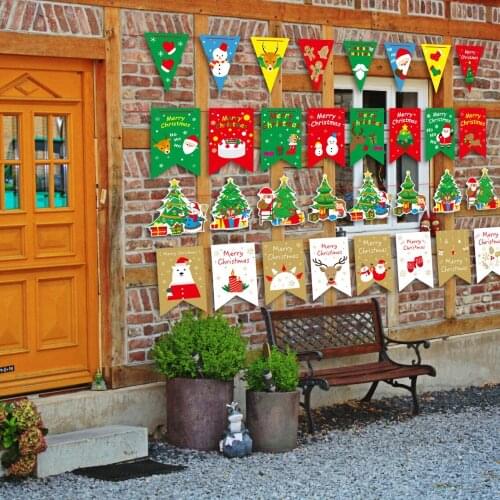 Day paper pull flag triangular shape color chuan tiao flagging festive decoration Garland cartoon banner