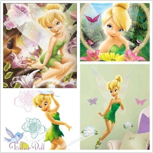Disney DIY 5D Diamond Embroidery Round Diamond Picture Tinker Bell Round Rhinestones Diamond Painting Cross Stitch Wall Decor