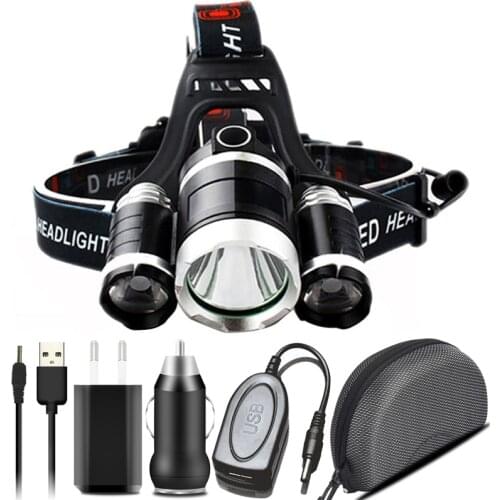 Torch Lamp XM-L T6 18650 Battery Power Bank for Camping Fishing Litwod Ship from Russian Led Headlamp Headlight Head Flashlight