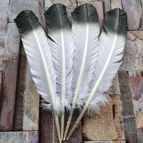 Hot Selling Wholesale 500pcs White and Gray Turkey Feathers 10-12 inch/25-30 cm DIY Jewelry Craft Making Home Decoration