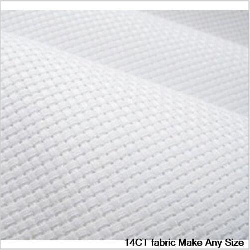 Fast Shipping Cotton 14CT Cross Stitch / Embroidery Fabric Aida Cloth Canvas For Whites Red Black Navy Blue light Blue Beige