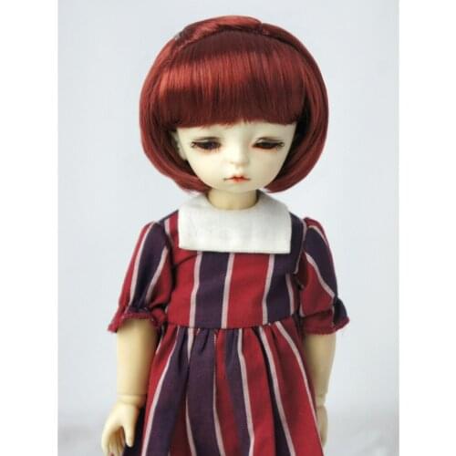 JD477S 1/8 1/6 short Pony Bobo cut thin Bangs doll wigs OB11 6-7inch Synthetic mohair BJD hair