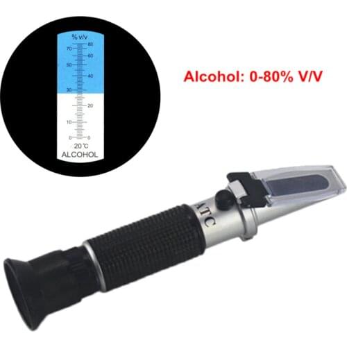 KETOTEK Handheld Alcohol Refractometer 0-80% ATC Spirits Tester Alcoholmeter Refratometro Wine Concentration Densimeter