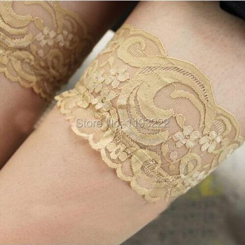 Wholesale Women Girl Lingerie Maid Cosplay Kawaii Sexy Lace Floral Top Silicone Hold Up Thigh High Stockings Leg Tights Sheer