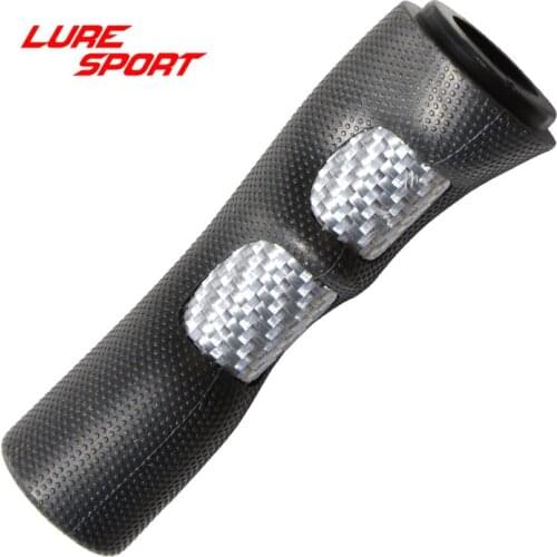 LureSport 2sets PVC grip with Silver Carbon Tube rod handle Rod Building Component Fishing Rod Repair DIY Accessory