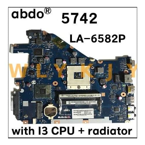 For Acer Aspire 5742G laptop motherboard Pew71 LA-6582P replacement 5552 5552G LA-6552P with I3 CPU + radiator 100% test work