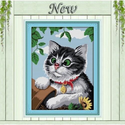 A lovely cat,Counted Printed on canvas DMC 11CT 14CT Cross Stitch kits,needlework Sets embroidery,animal series Home Decoration