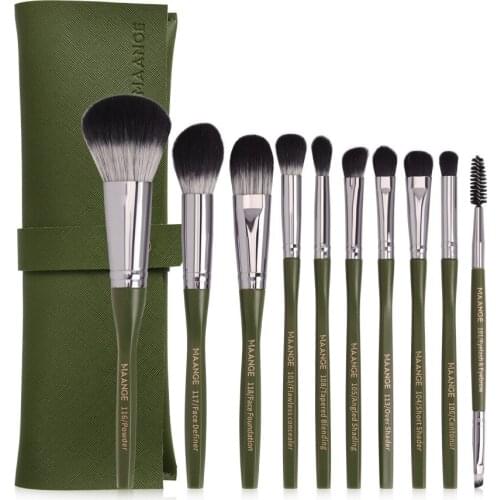 New arrival 10 hexagonal Makeup Brushes Set With storage bag Powder Foundation Eyeshadow Make Up Brushes Cosmetic Set For Makeup