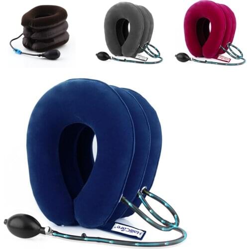 3 Layer Neck Cervical Traction Inflatable Cervical Brace Neck Stretcher Pain Relax Air Cushion Traction Soft Neck Massage Pillow
