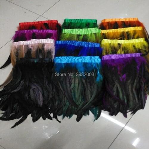 1 meter natural cock tail feather cloth with 25-30 cm feather cloth trim trimming costume wedding show decoration