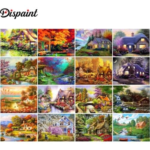 Dispaint Full Square/Round Drill 5D DIY Diamond Painting "Flower house" 3D Embroidery Cross Stitch 3D Home Decor Gift
