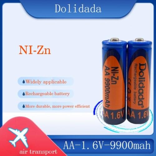 New zi-zn AA rechargeable battery 1.6 V 9900 MAH charge more stable, life is 5 times of 1.5 V series battery, can be recycled
