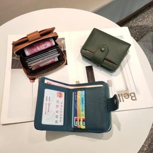 New Simple Wallet Female Short Retro All-match Large-capacity Multi-card Position Zipper Change Card Bag All-in-one Bag