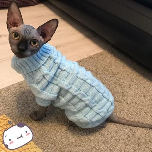 Pet Cat Clothes Winter Warm Cotton Cat Clothes Knitted Cat Sweater Costumes Coat Jacket Pet Cat Dog Clothing for Small Cats