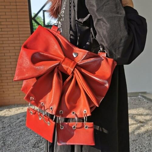 Original Leather Niche Bag Women Handbags 2021 New Fashion Design Female Shoulder Bag Ladies Bow Chain Portable Tote Bags Red
