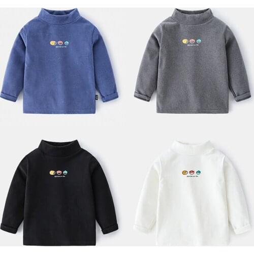 Autumn Winter Children Base T-Shirts Baby Toddler Boys Girls Clothes Long Sleeve Turtleneck Cotton Tops Tee Kids Tshirt