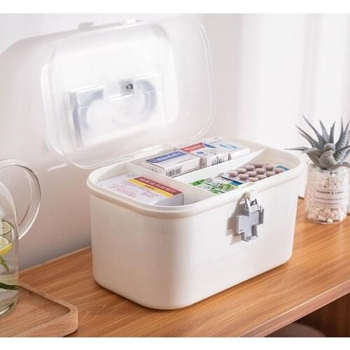 Portable Large-capacity Medicine Cabinet Multi-layer Plastic Family Household Medicine Storage Box First Aid Kit