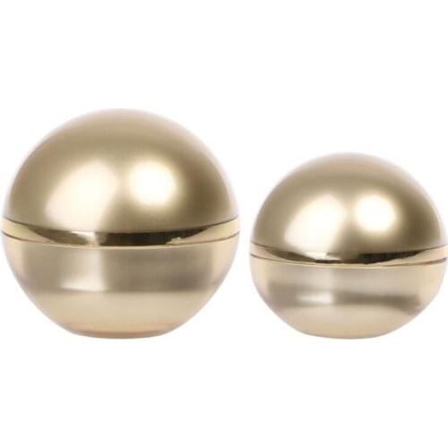 Luxury Sphere Cream Container Golden Jar cosmetic Acrylic Smaple Pot Ball Bottle