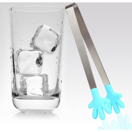 Home Stainless Steel Silicone Food Tong Cooking Tong Small Palm Clip Clamp 1pcs Kitchen Tongs Utensil Accessories Salad BBQ Tool