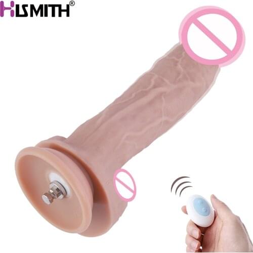 Hismith Vibrating Silicone Dildo With Heating Function 4.5cm Diameter KlicLok System Multi-Frequency Vibration Suction Cup Base