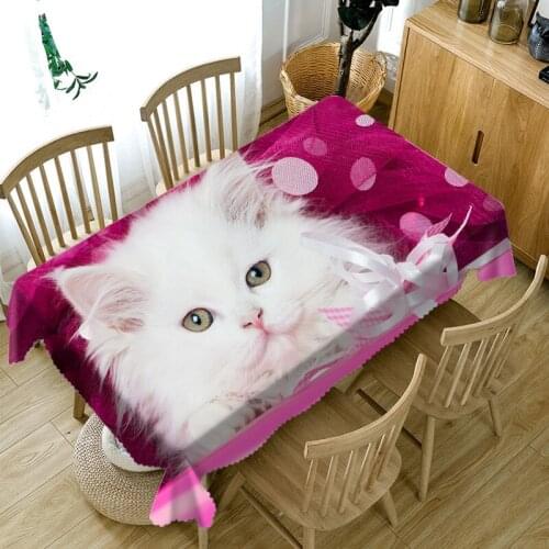 Tablecloth rectangle table cloth Waterproof Coffee picnic Lovely cat Cabinet Cover Round table cover Customized size Pillowcase