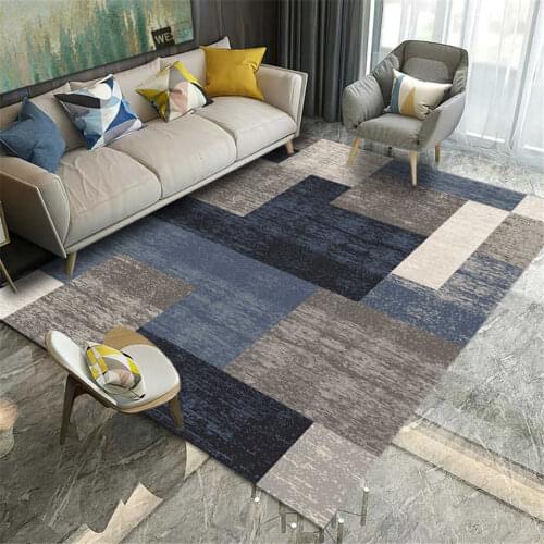 Modern Geometric Carpet Large Living Room Rugs Luxury Coffee Table Rug Flannel Soft Anti-slip Mat For Kitchen Room Bathroom