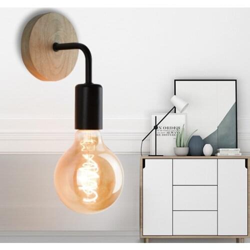 Modern E27 Wrought Iron Wall Lamp Nordic Bedroom Bedside Lamp Creative Living Room Lighting Corridor Aisle Lamp (without bulb)