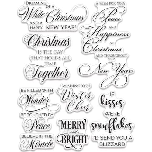 Yuletide Wishes Transparent Silicone Clear Stamp/Seal for DIY scrapbooking/photo album Decorative Cards Making Paper Crafts