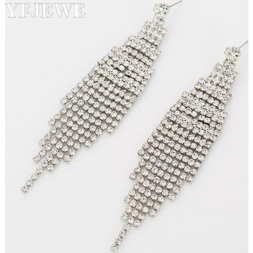 YFJEWE Created Crystal Dangle Earrings For Women Wedding Party Bridal Accessories Long New Jewelry Holiday Earring