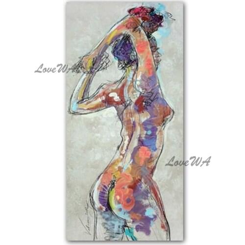 100% Hand Painted Hotest Sexy Girl Naked Paintings Picture Wall Art Canvas Oil Painting For Modern Home Bedroom Decoration Piece