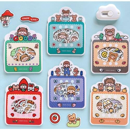 100pcs/lot Cute Fruit Girl Adhesive Stickers Kids DIY Scrapbooking Stick Label Diary Photos Albums School Stationery