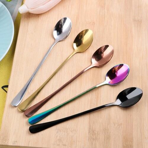 19.5 CM Ice Coffee Spoon Long Handle Spoon Stainless Steel Home Kitchen Tableware Spoon