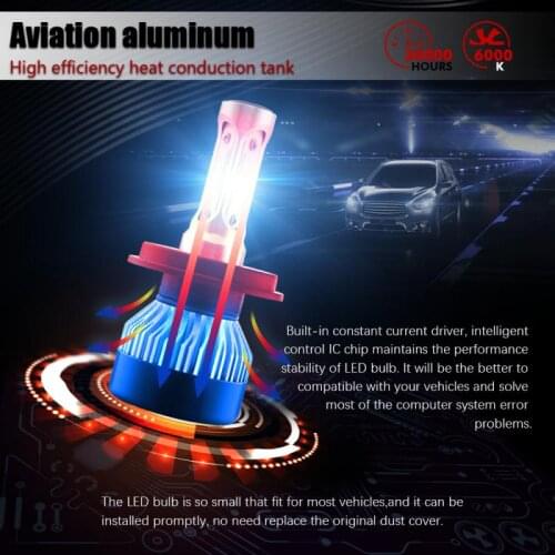 2pcs H1 H3 H4 H7 H11 H13 9004 9005 9006 9007 9012 LED Headlight Fog Lamp Car Bulb Kit 36w 3800lm 6000k White Car Headlamp