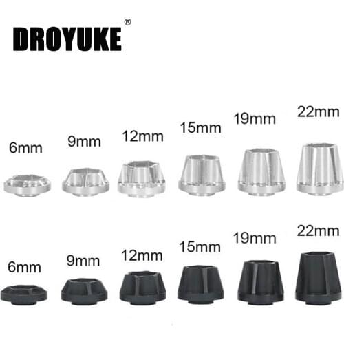 Droyuke Aluminum alloy wheel 12mm hexagonal wheel lengthened coupling for 1/10 RC track 1.9, 2.2 axial rim SCX10 TRX4 D90