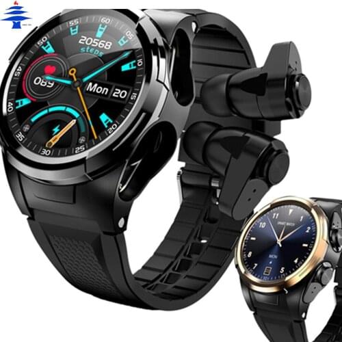 2021 Sport Smart Watch TWS Bluetooth Earphone 2 In1 360*360 HD Display 350Mah Battery Multi Language Smart watch Men