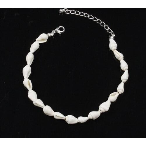 2021 Trendy Bohemian Small Simulated Shell Ankle Bracelet Charms Conch Loose Halhal Barefoot Foot Chain For Women Beach Jewelry