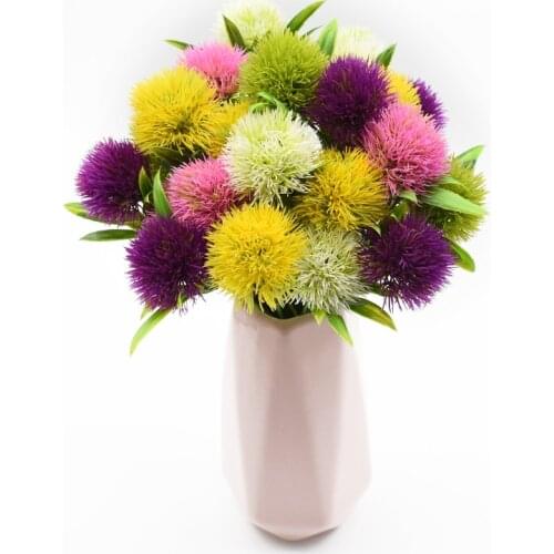 5pcs Artificial plants Dandelion bouquet vases for home decor wedding decorative fake flowers needlework ornamental flowerpot