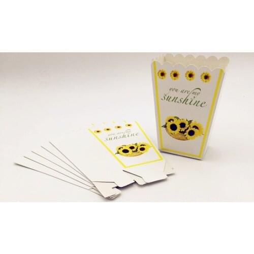 6pcs/set "You Are My Sunshine" Sunflowers Popcorn Boxes Party Decoration Supplies