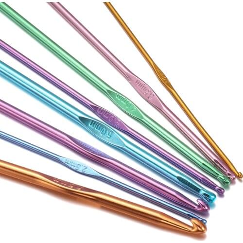 8Pcs Metal Alumina Handle Crochet Needles Crochet Hook Set 2-5.5mm Crochet for Knitting Needles Weave Craft Jewelry Making Tool