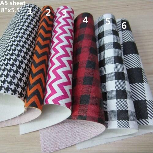 A5 Sheet 8"x5.5"(15cmX21cm) Grid Synthetic Faux Leather Fabric faux pu leather for bows craft Sewing DIY material 1pieces F0194