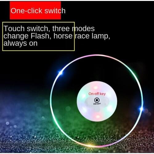 Coaster Acrylic Crystal Ultra-thin LED Glowing Coaster Bar Cocktail Flash Base