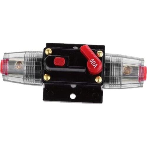 Circuit Breaker 12V-48V DC 50A Resettable Car Stereo Circuit Breaker Power Protection System