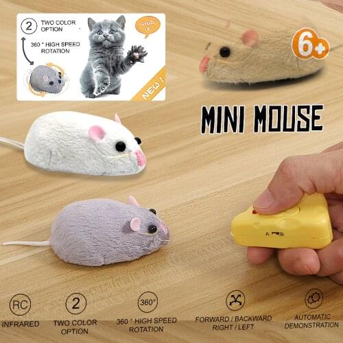 Wireless Remote Control Mouse Fluffy Electronic Mouse Toys , Emulation Toys Rat for Cat Dog mini Rat Tricky Toy
